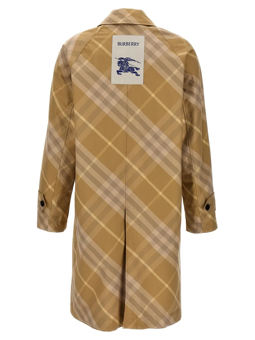 Reversible Check-Printed Buttoned Car Coat