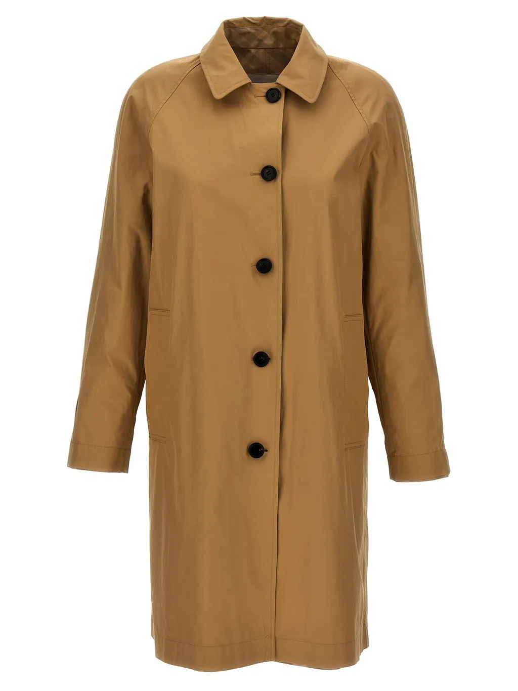 Reversible Check-Printed Buttoned Car Coat