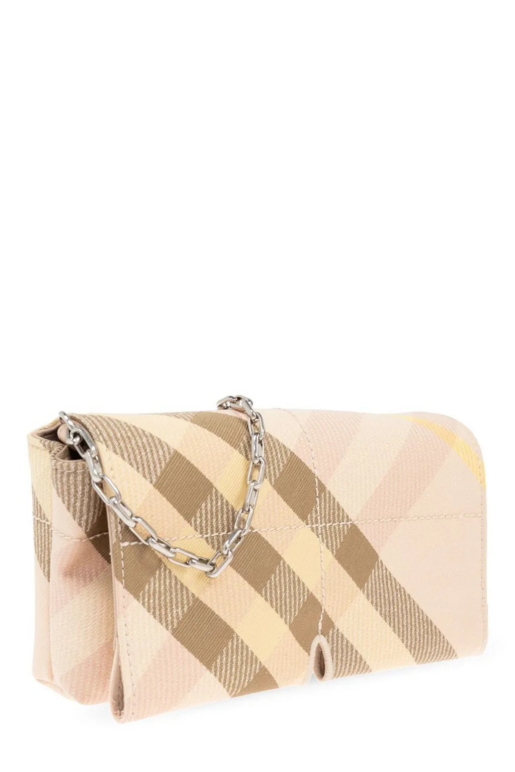 Checked Mini Snip Chain-Linked Clutch Bag