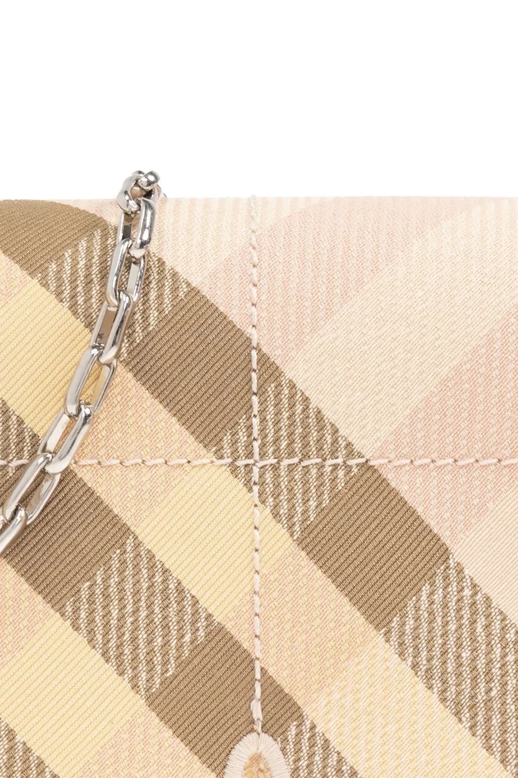 Checked Mini Snip Chain-Linked Clutch Bag