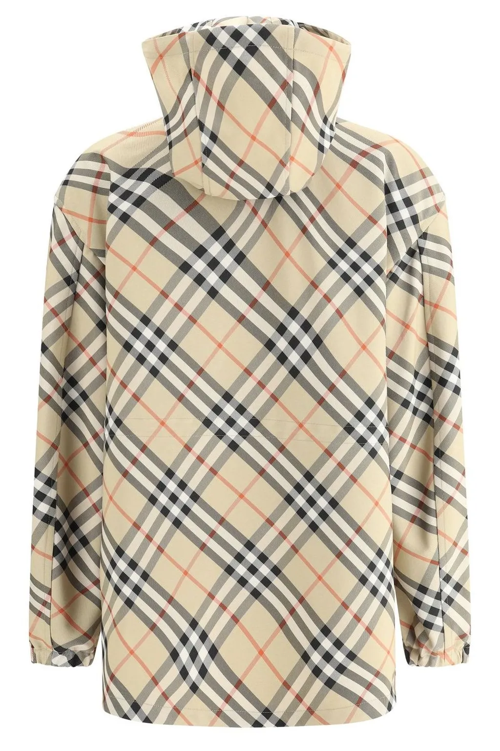 Check Printed Zipped Hooded Jacket