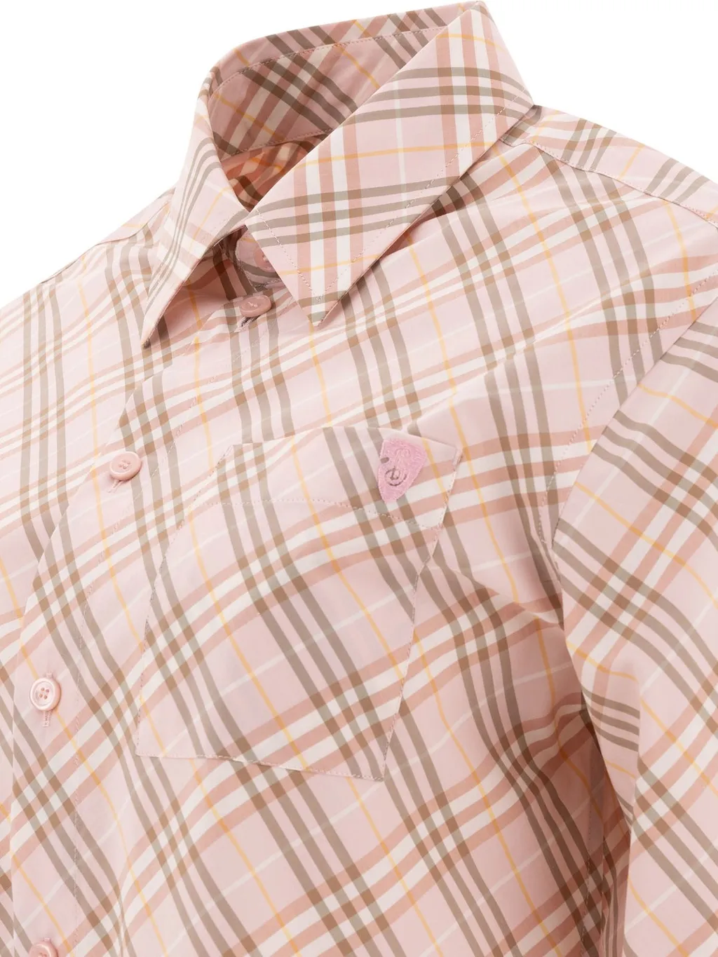 Logo Embroidered Checkered Shirt