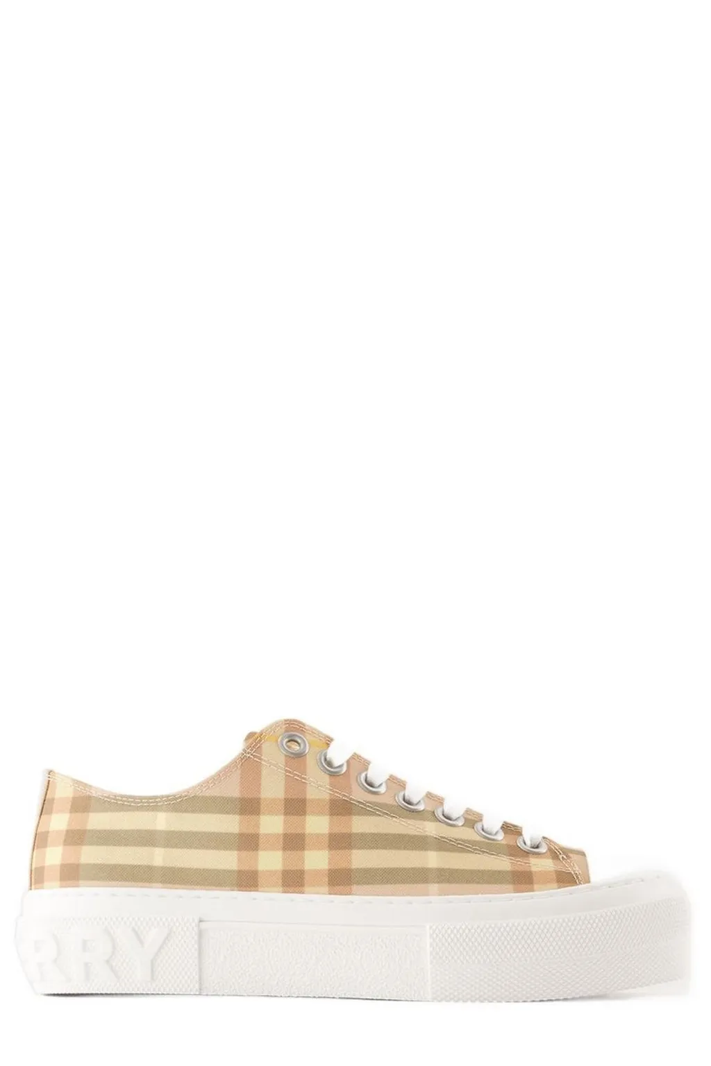 Checked Lace-Up Sneakers