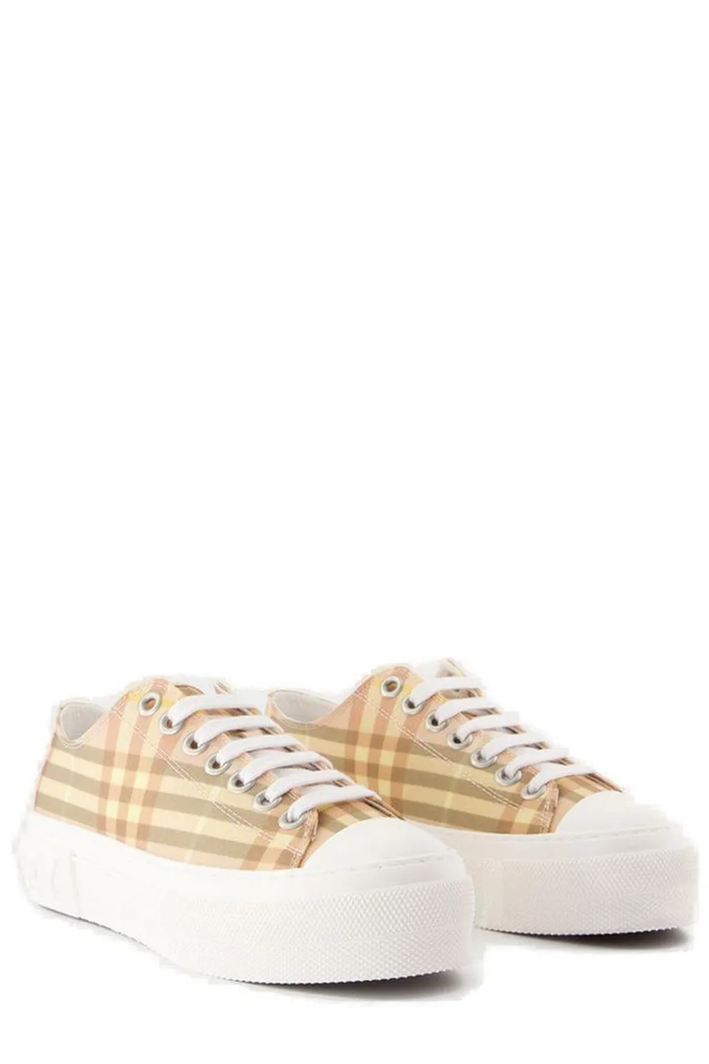 Checked Lace-Up Sneakers