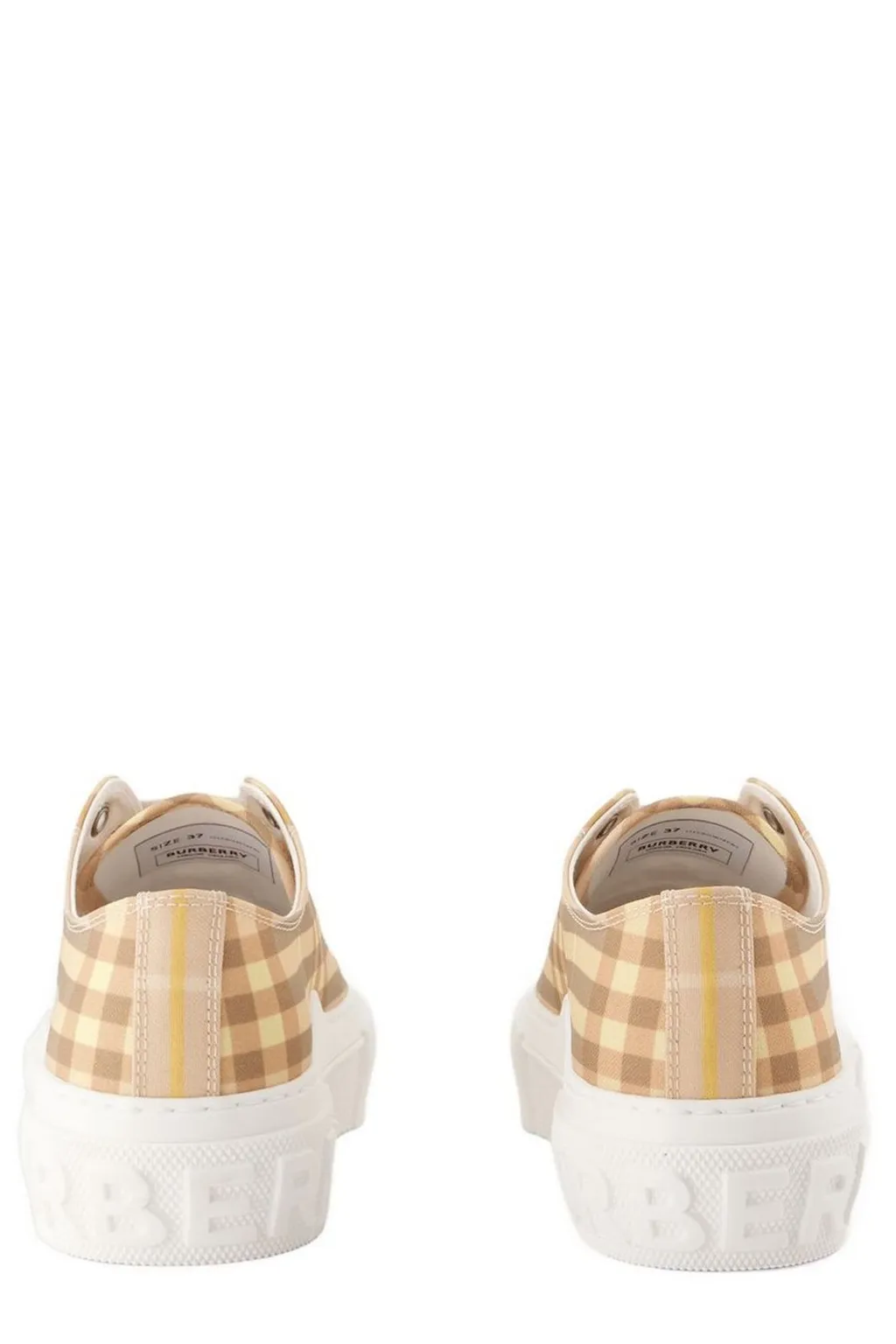 Checked Lace-Up Sneakers