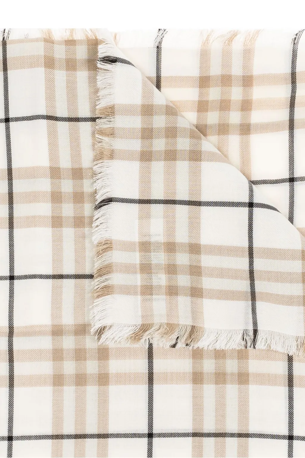 Checked Frayed-Edge Scarf