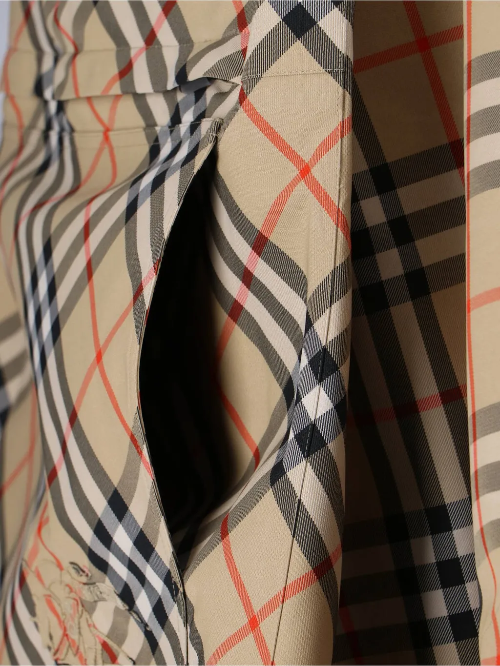 Checked Hooded Drawstring Cape