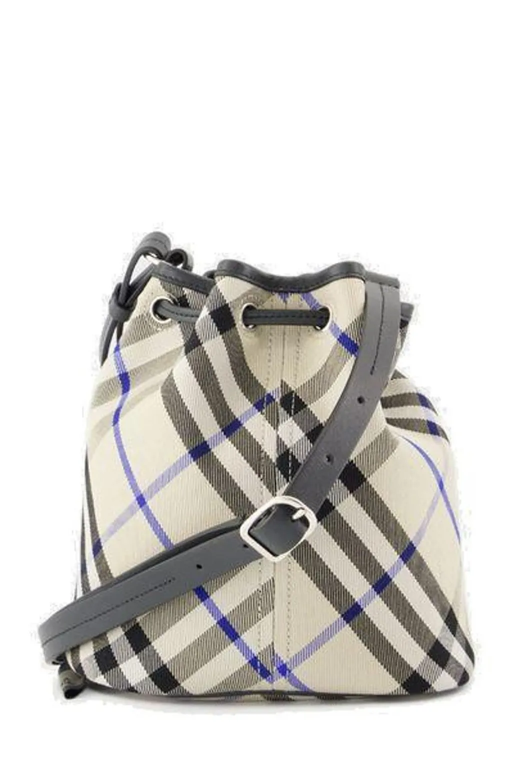 Mini Checked Drawstring Bucket Bag
