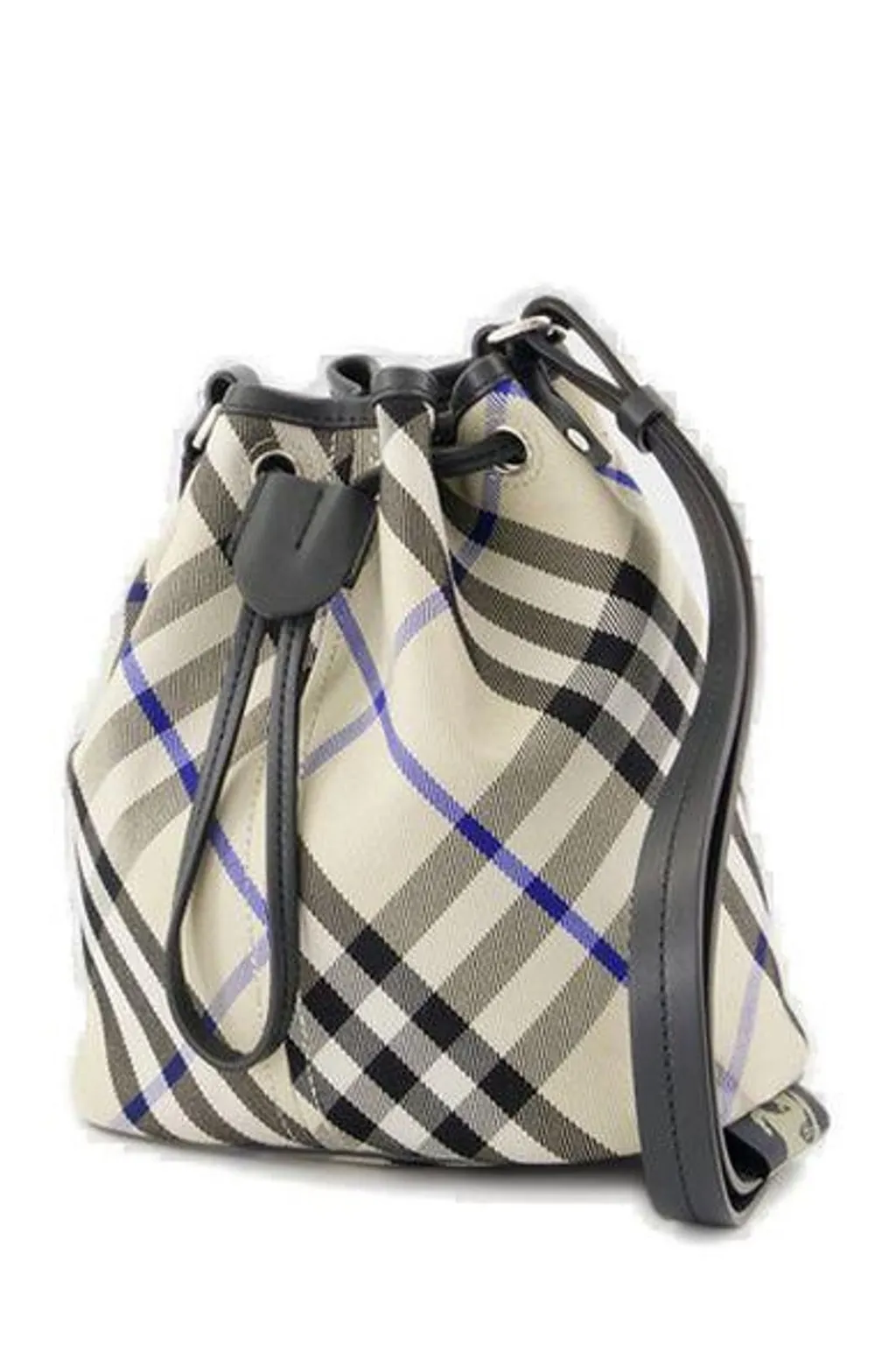 Mini Checked Drawstring Bucket Bag