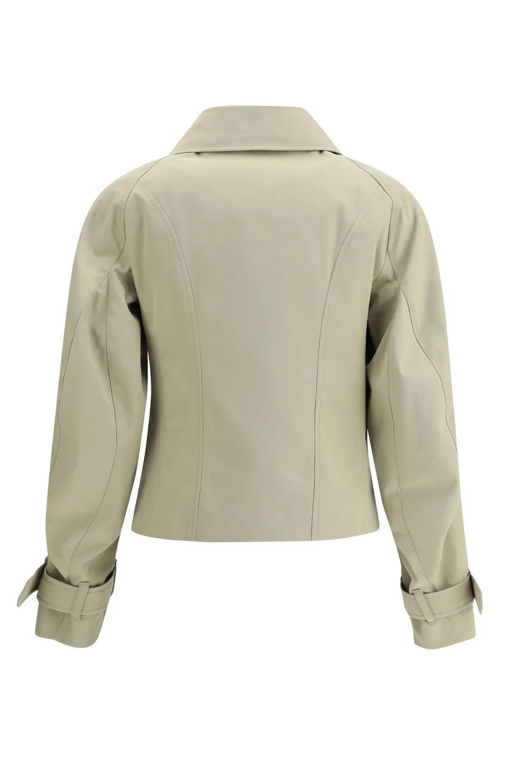 Double-Breasted Belted Cuff Trench Jacket