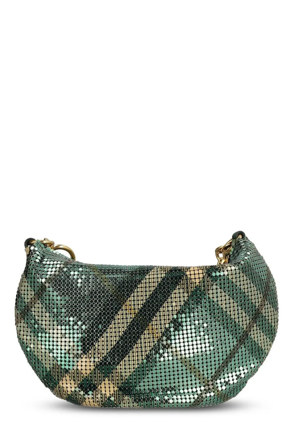 Chainmail-Linked Checked Shoulder Bag