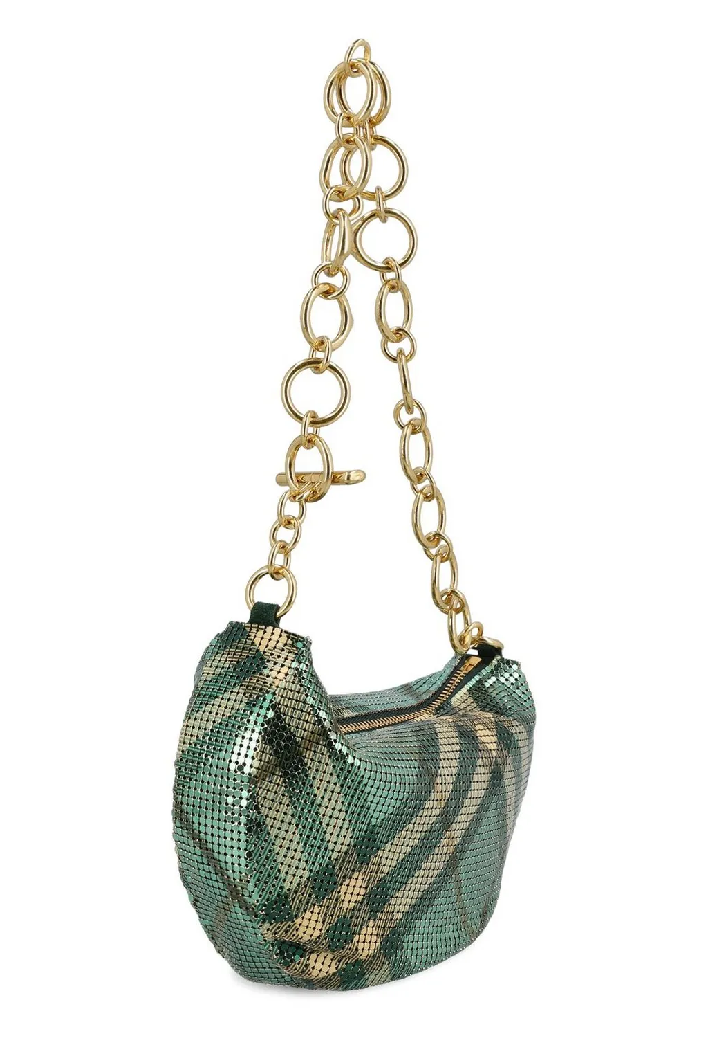 Chainmail-Linked Checked Shoulder Bag