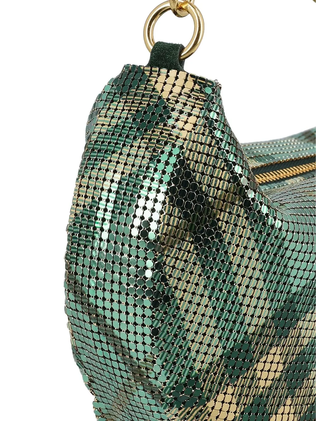 Chainmail-Linked Checked Shoulder Bag