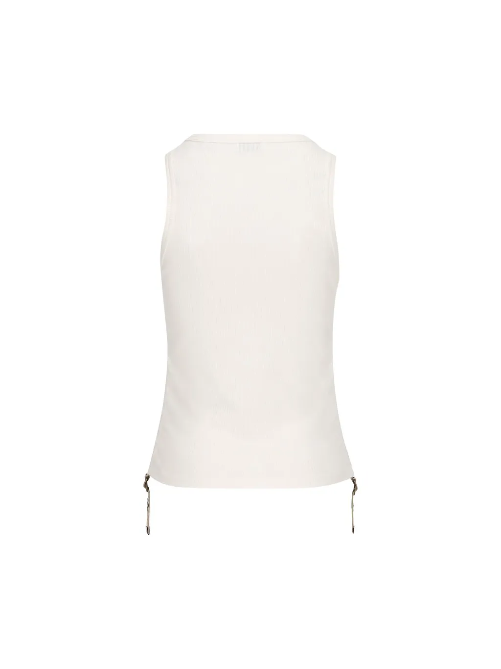 Check Buckle Detailed Ribbed Tank Top