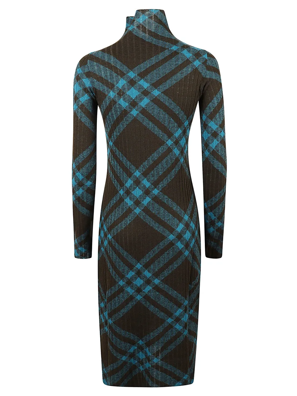 Checkered Mock-Neck Shift Dress