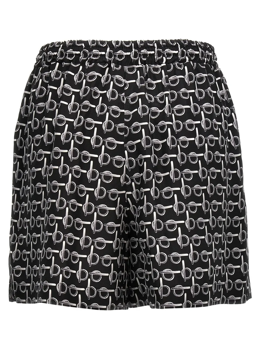 B Print Mid-Waisted Shorts