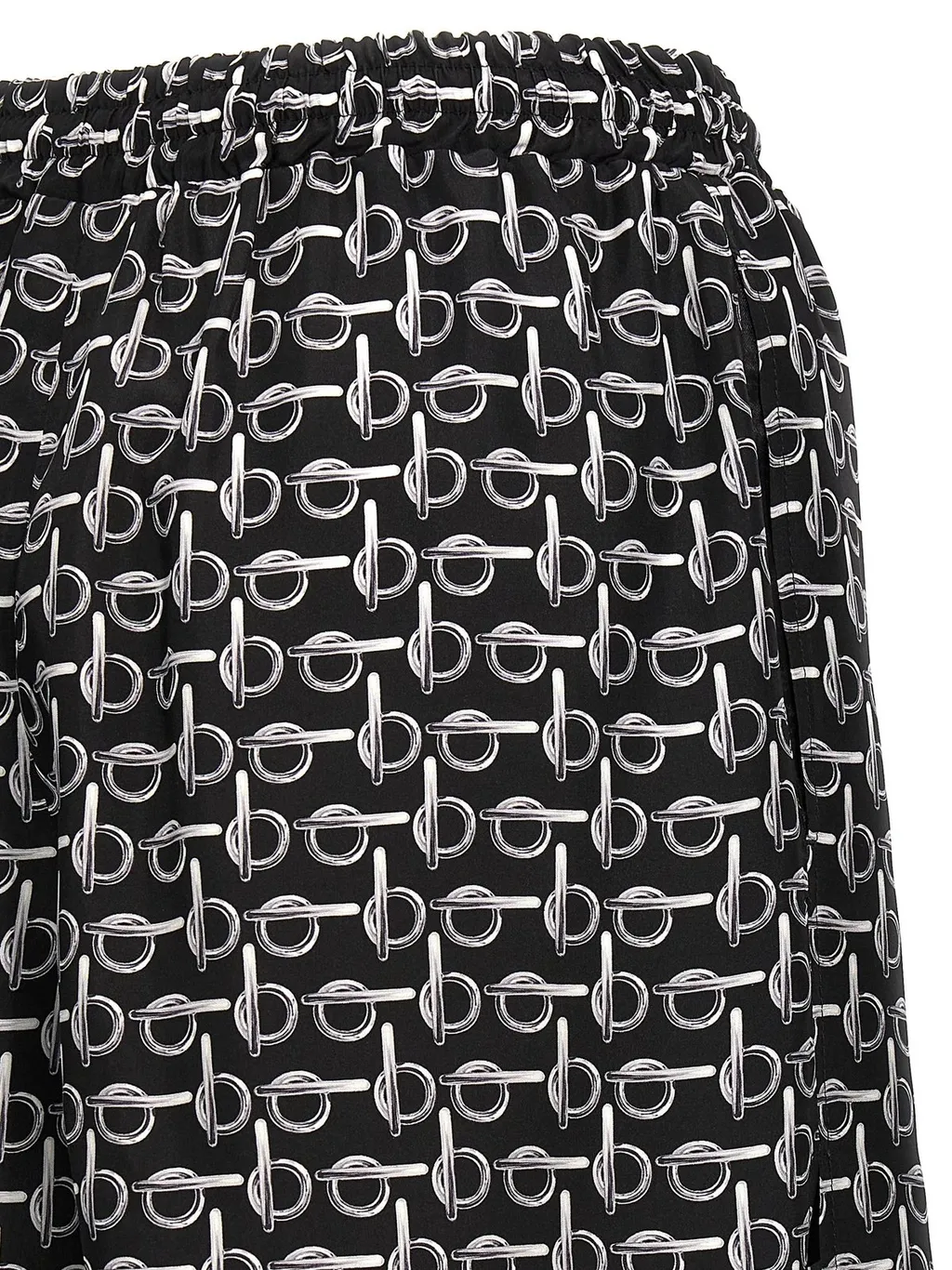 B Print Mid-Waisted Shorts