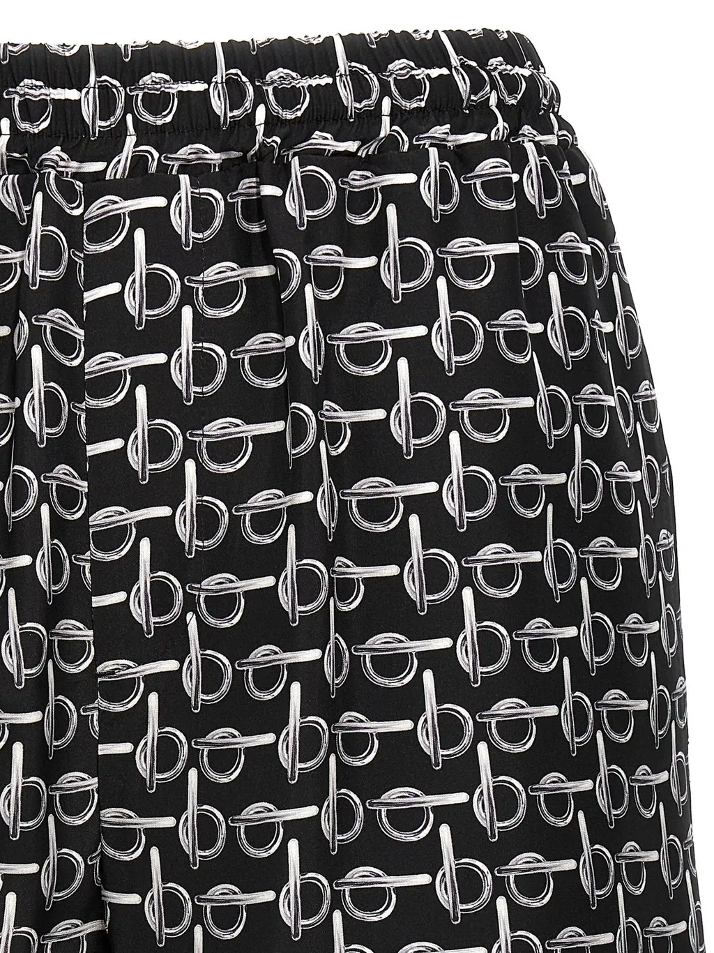 B Print Mid-Waisted Shorts