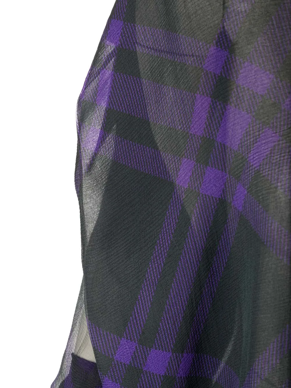 Check-Pattern Scarf Detailed Blouse
