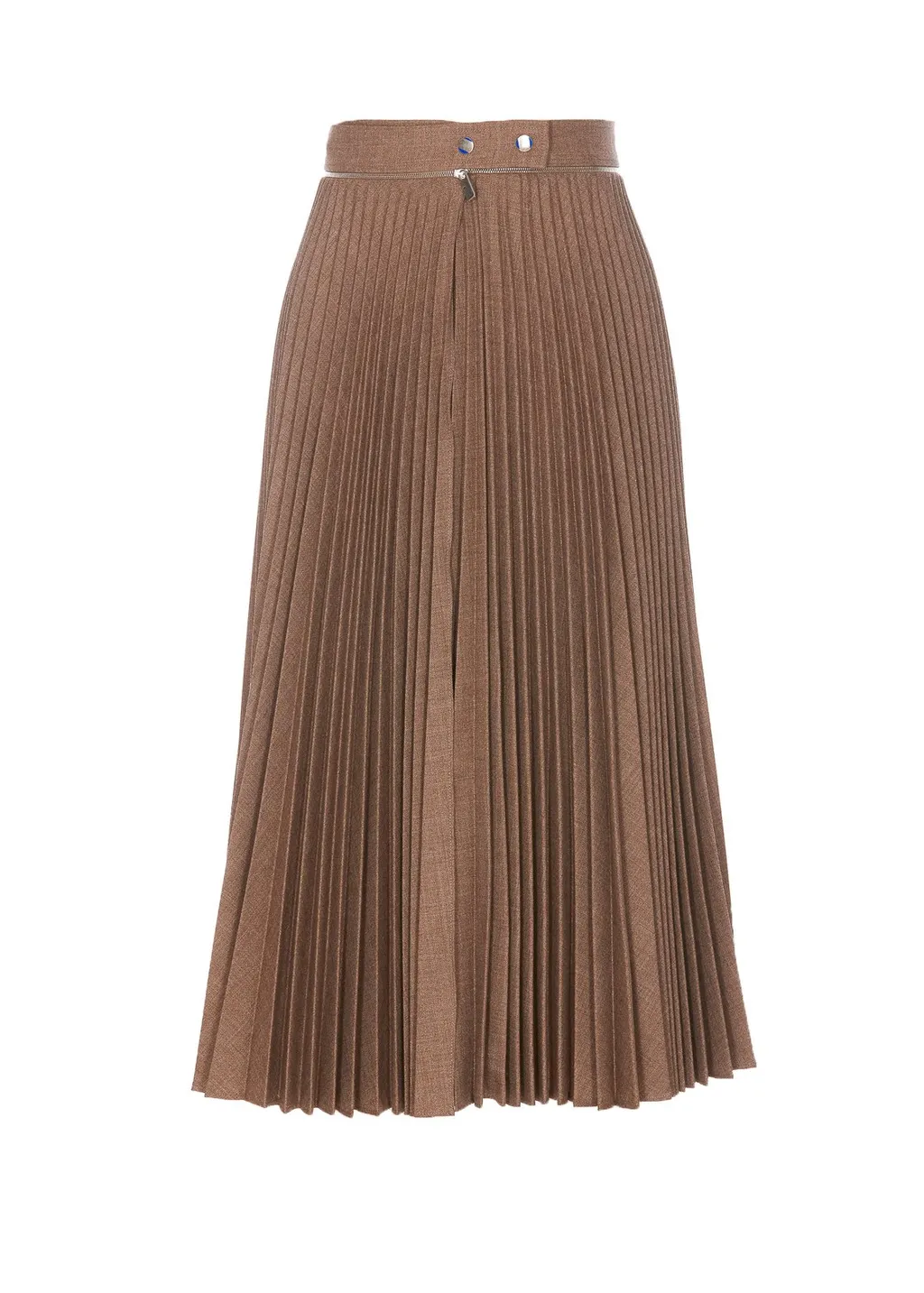 Pleated Zip-Detailed Skirt