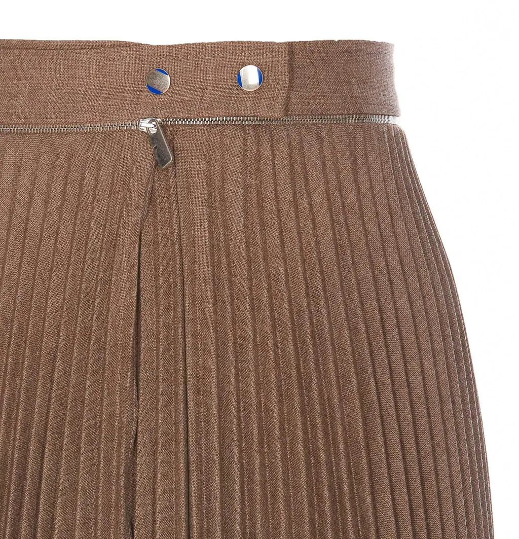 Pleated Zip-Detailed Skirt