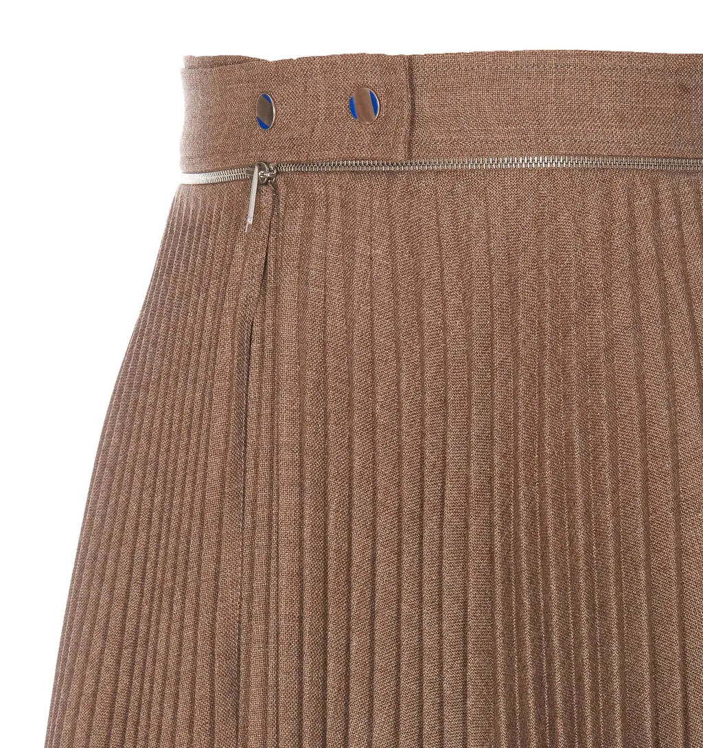 Pleated Zip-Detailed Skirt
