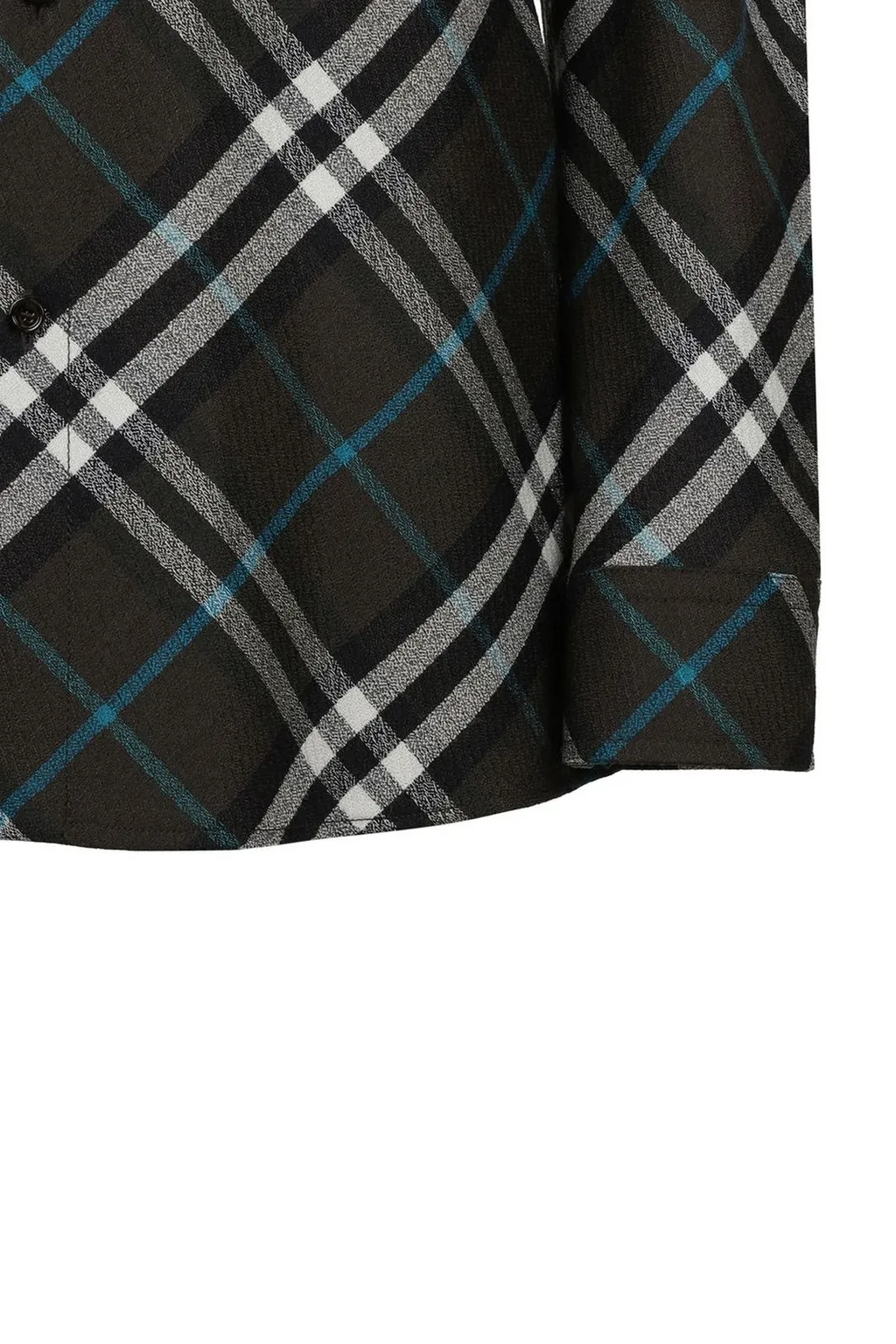 Check-Pattern Buttoned Belted Shirt
