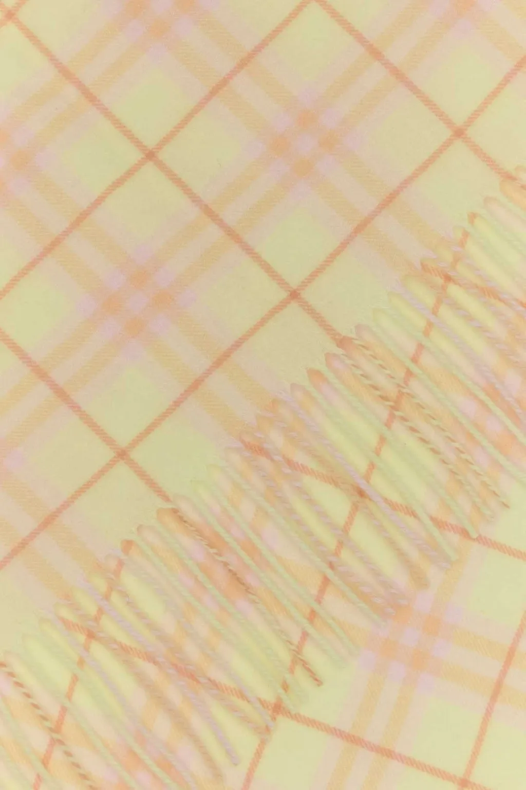 Check-Printed Fringed-Edge Scarf