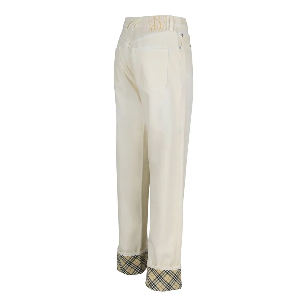 Checkered Logo Patch Straight-Leg Jeans