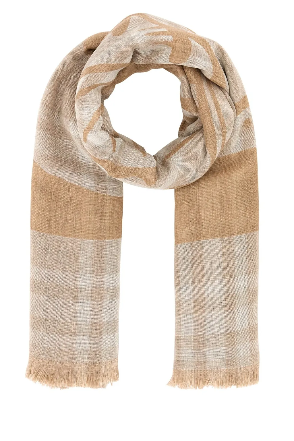 Checked Frayed-Edge Scarf