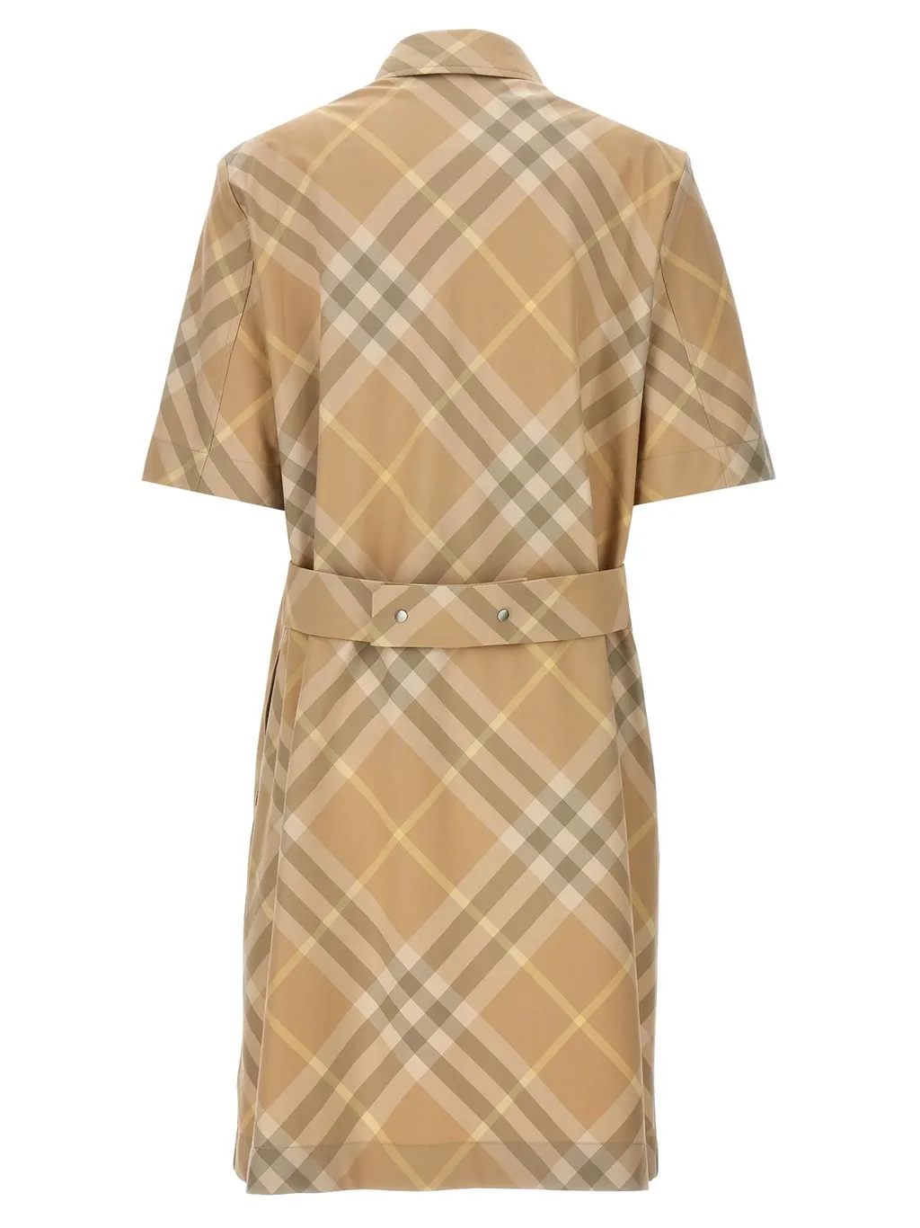 Vintage-Check Short-Sleeved Shirt Dress