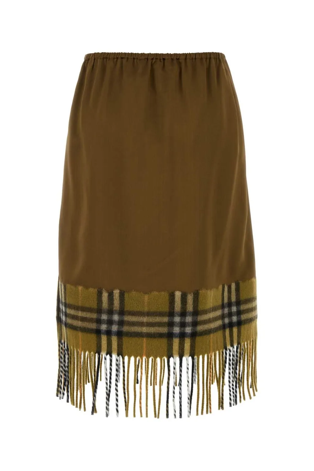 Checked Fringed Edge Skirt
