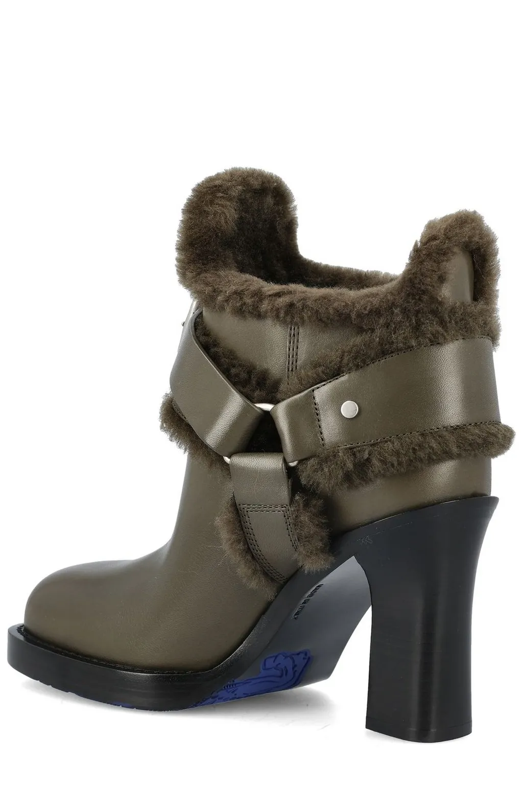 Buckled Round-Toe Ankle Boots