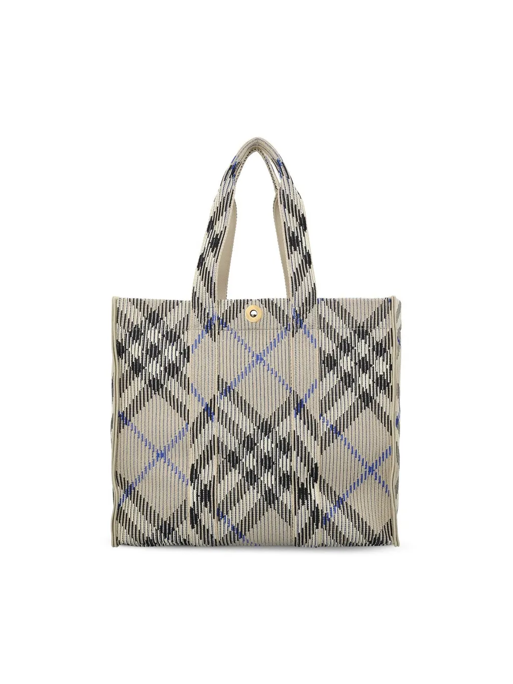 Medium Checked Knitted Top Handle Bag