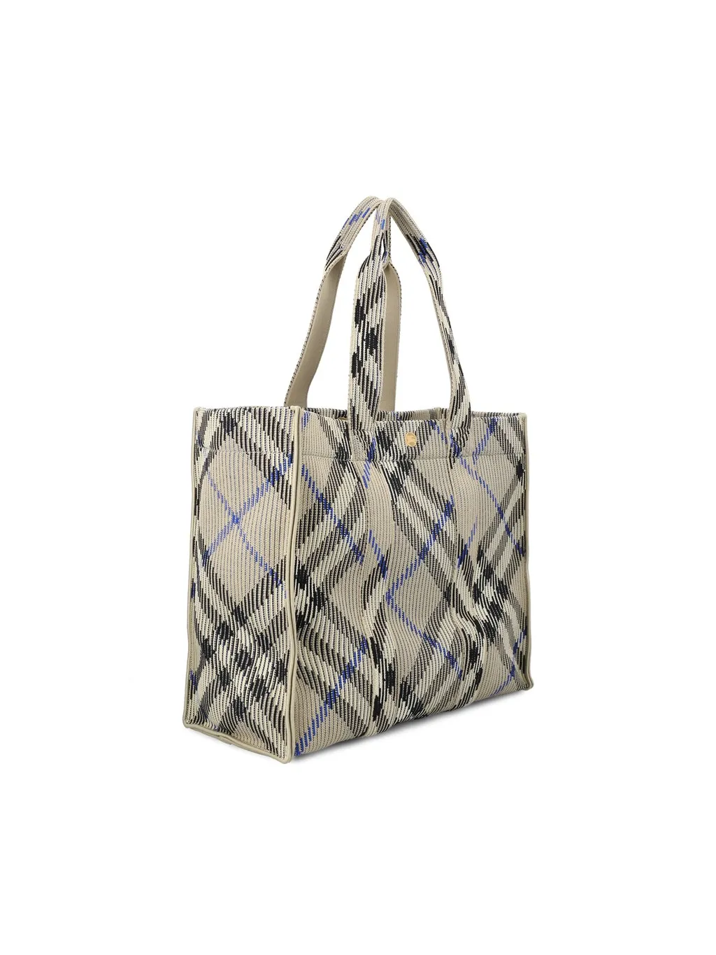 Medium Checked Knitted Top Handle Bag