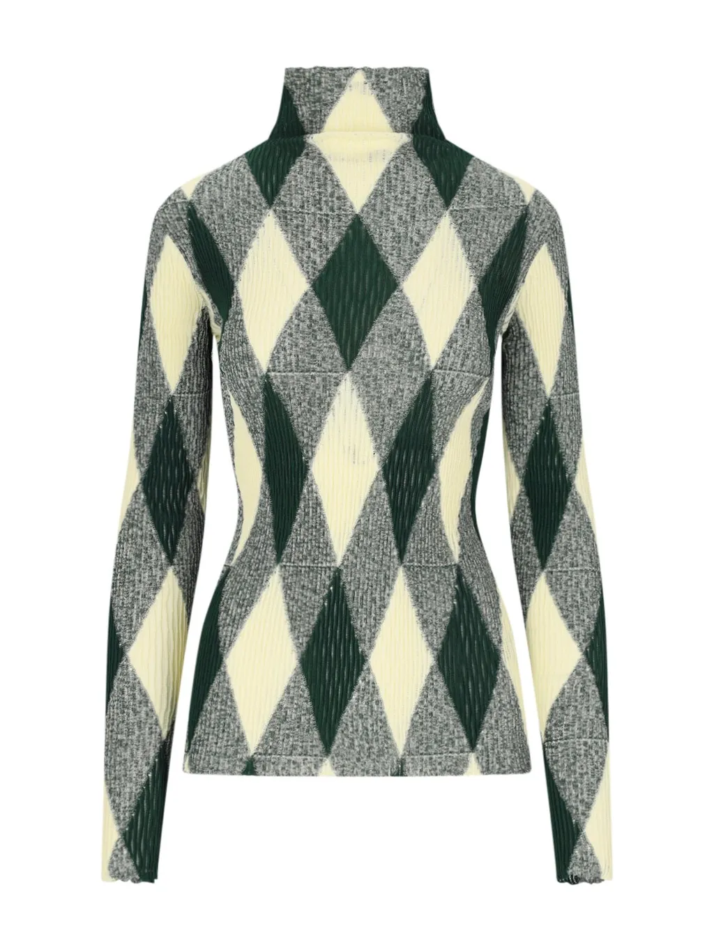 Argyle High-Neck Knit Jumper