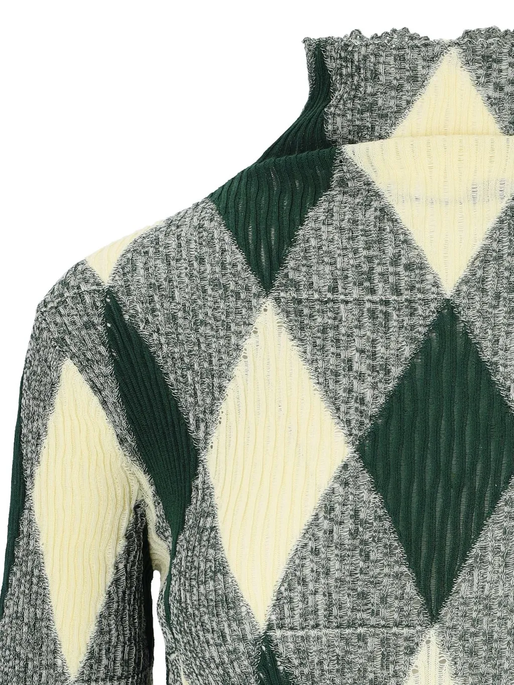Argyle High-Neck Knit Jumper