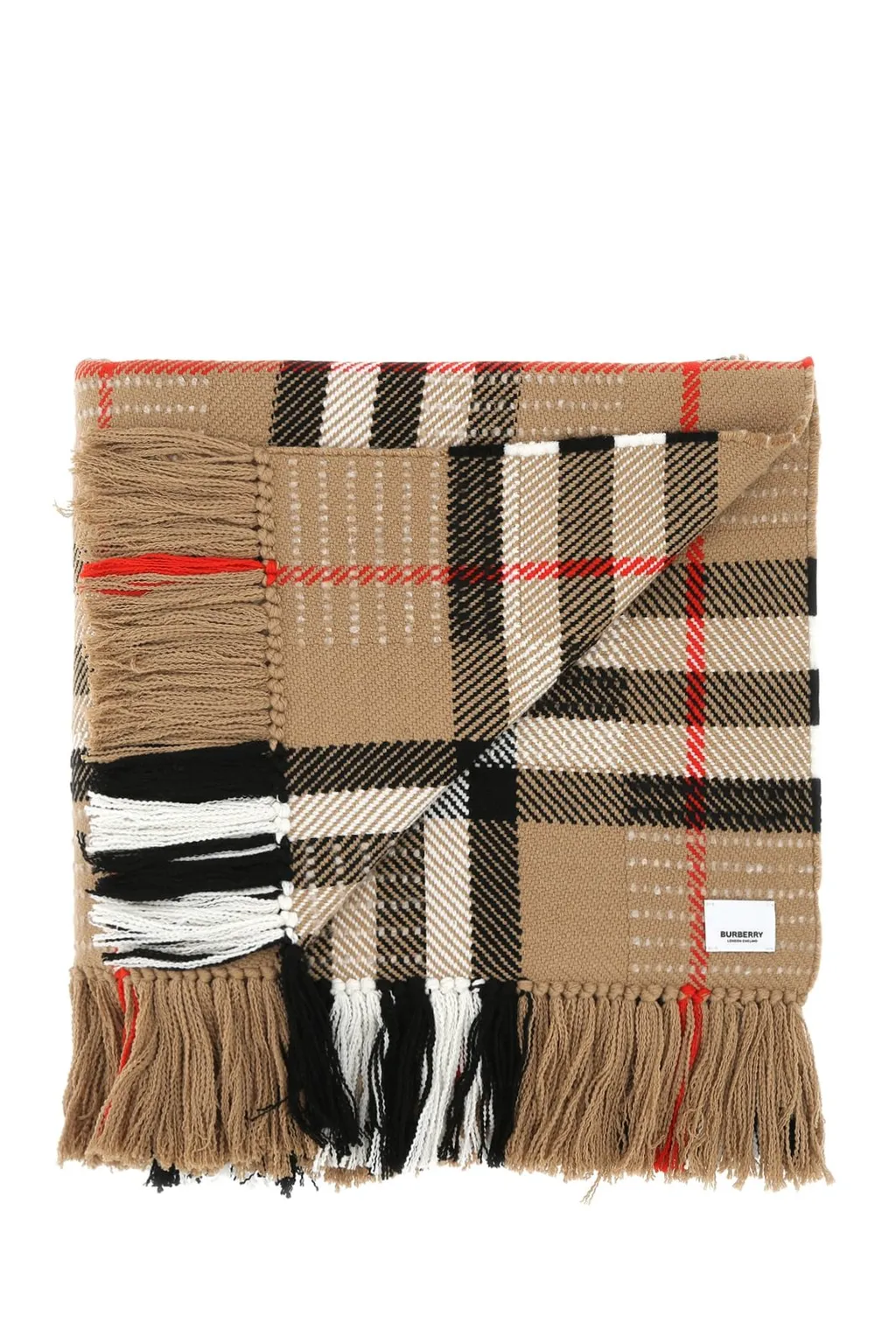 Checked Fringed Scarf