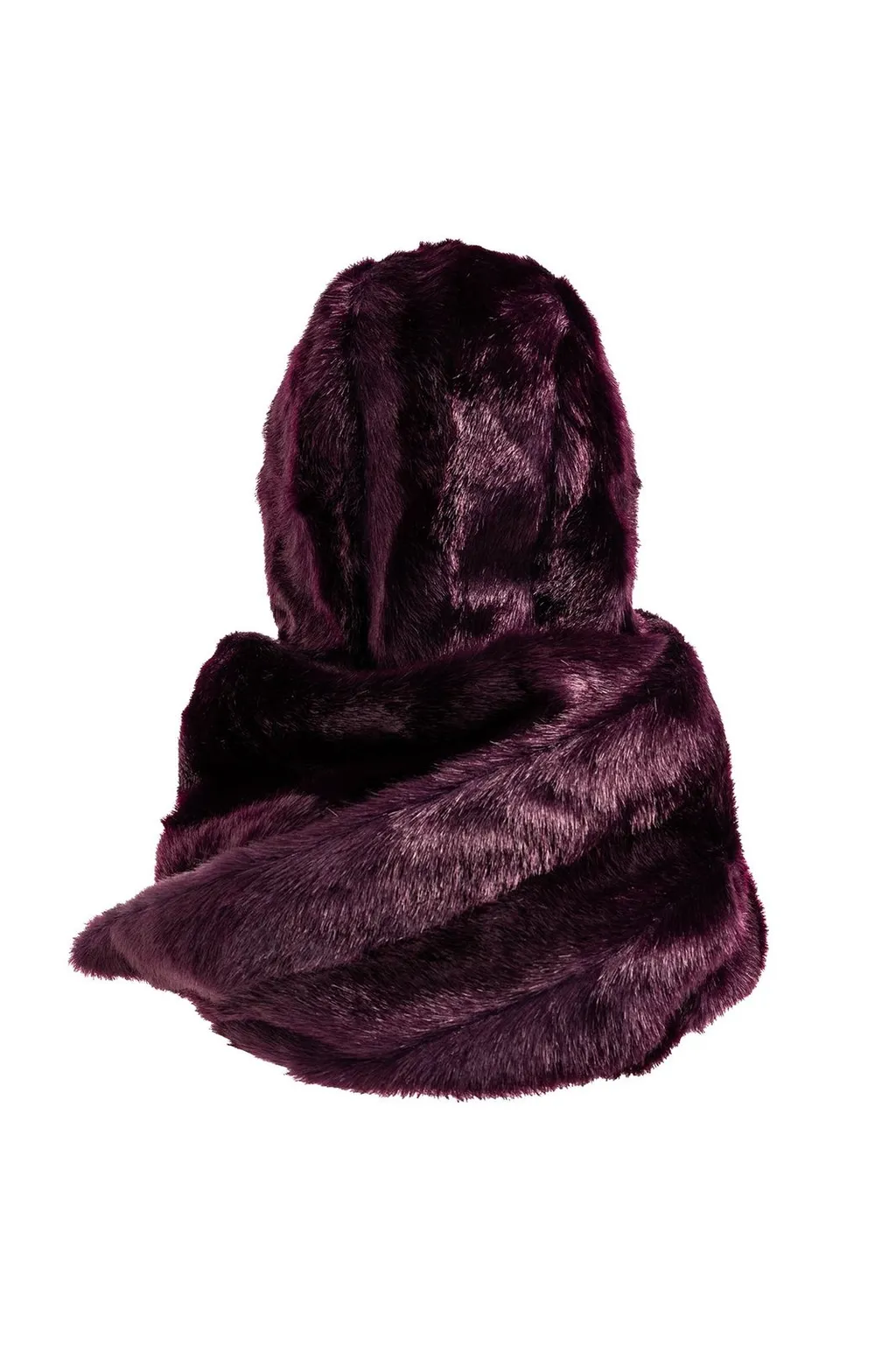 Faux-Fur Hooded Wraparound Scarf