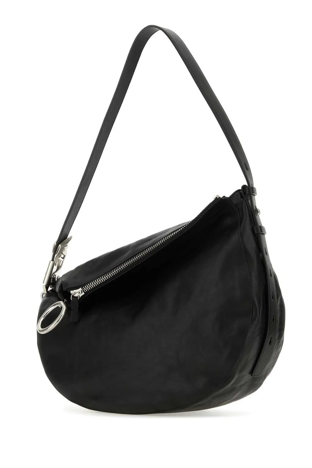 Ring Detailed Zipped Shoulder Bag