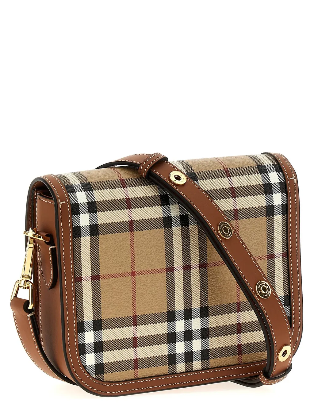 Small Elizabeth Checked Foldover-Top Crossbody Bag