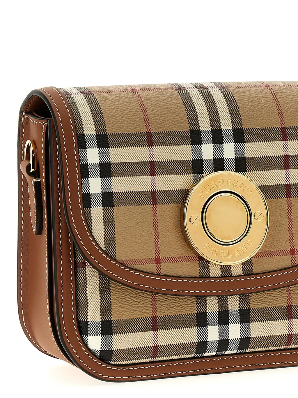 Small Elizabeth Checked Foldover-Top Crossbody Bag