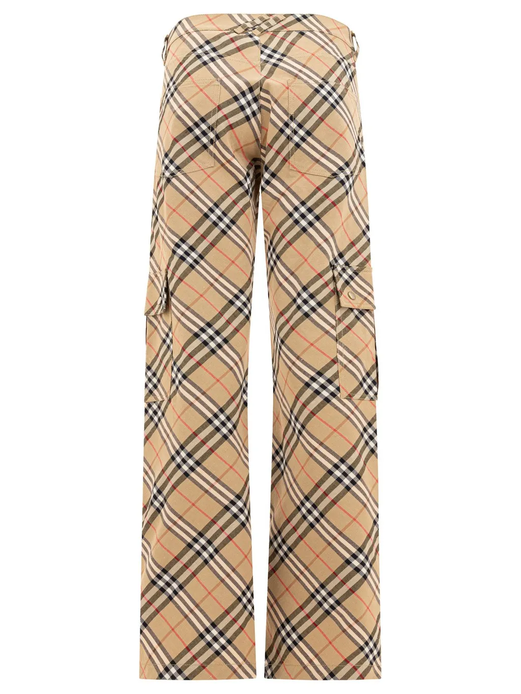 Checked Straight-Leg Cargo Pants