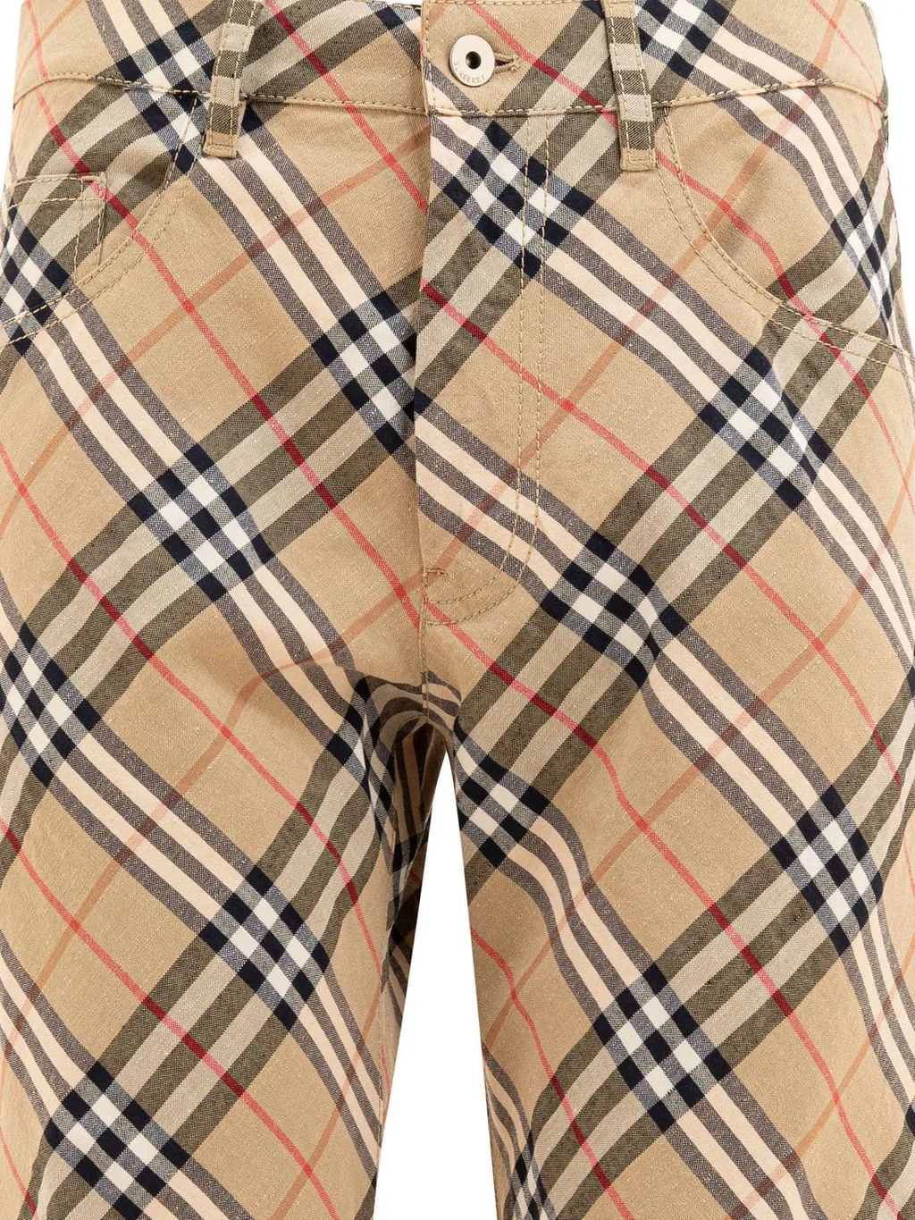 Checked Straight-Leg Cargo Pants