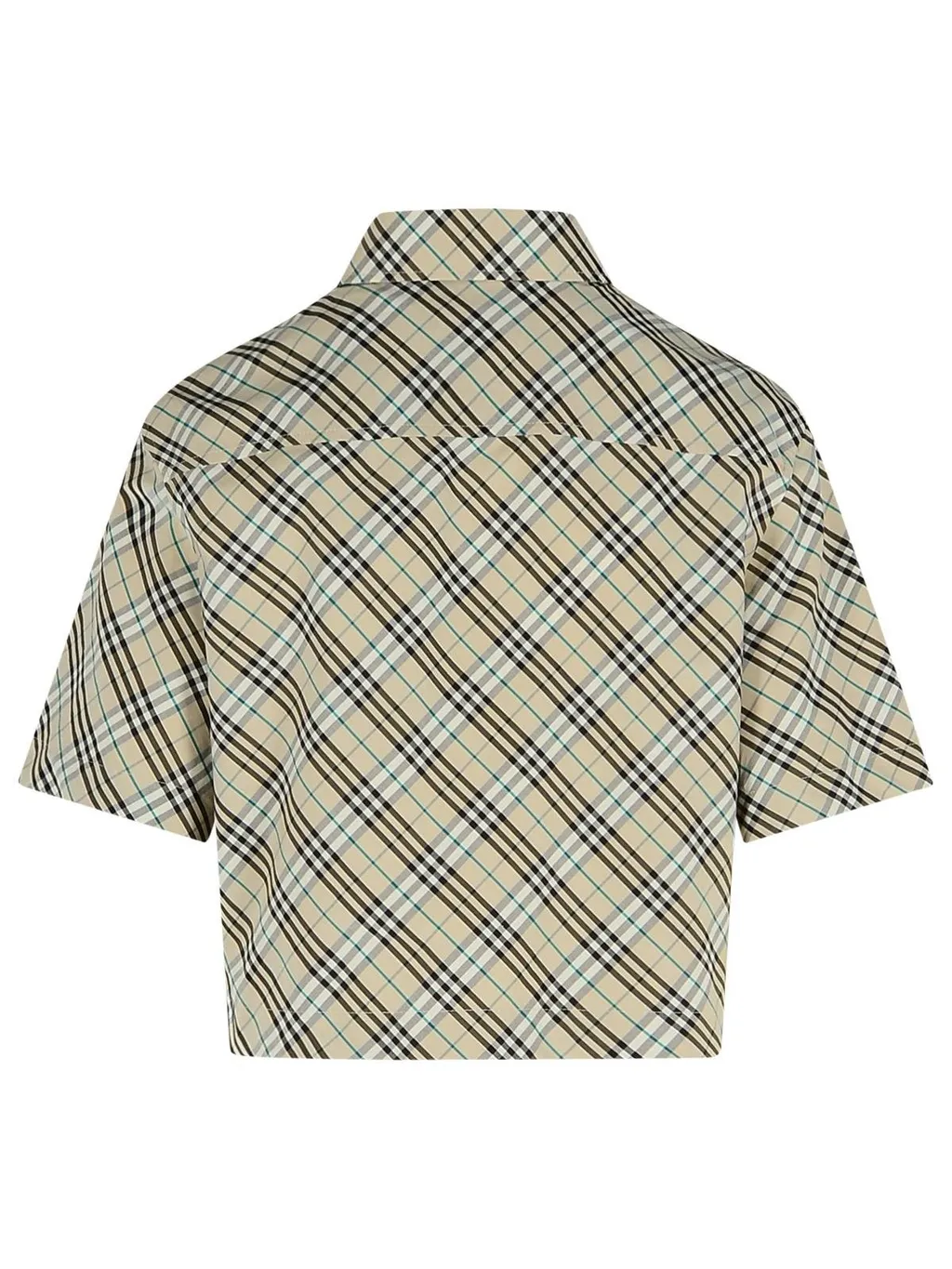Short-Sleeved Checked Cropped Shirt