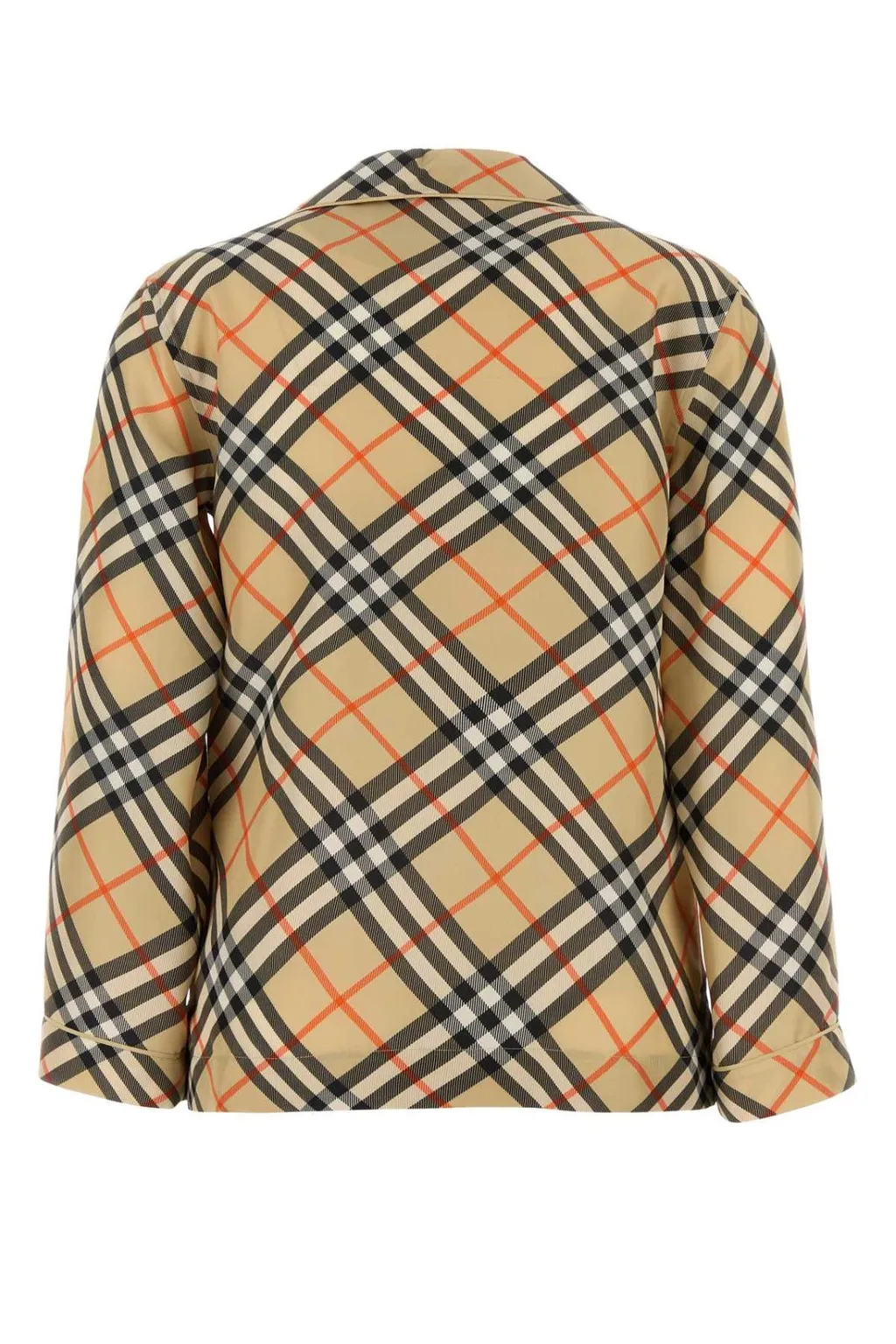 Vintage Check-Printed Buttoned Pajama Top