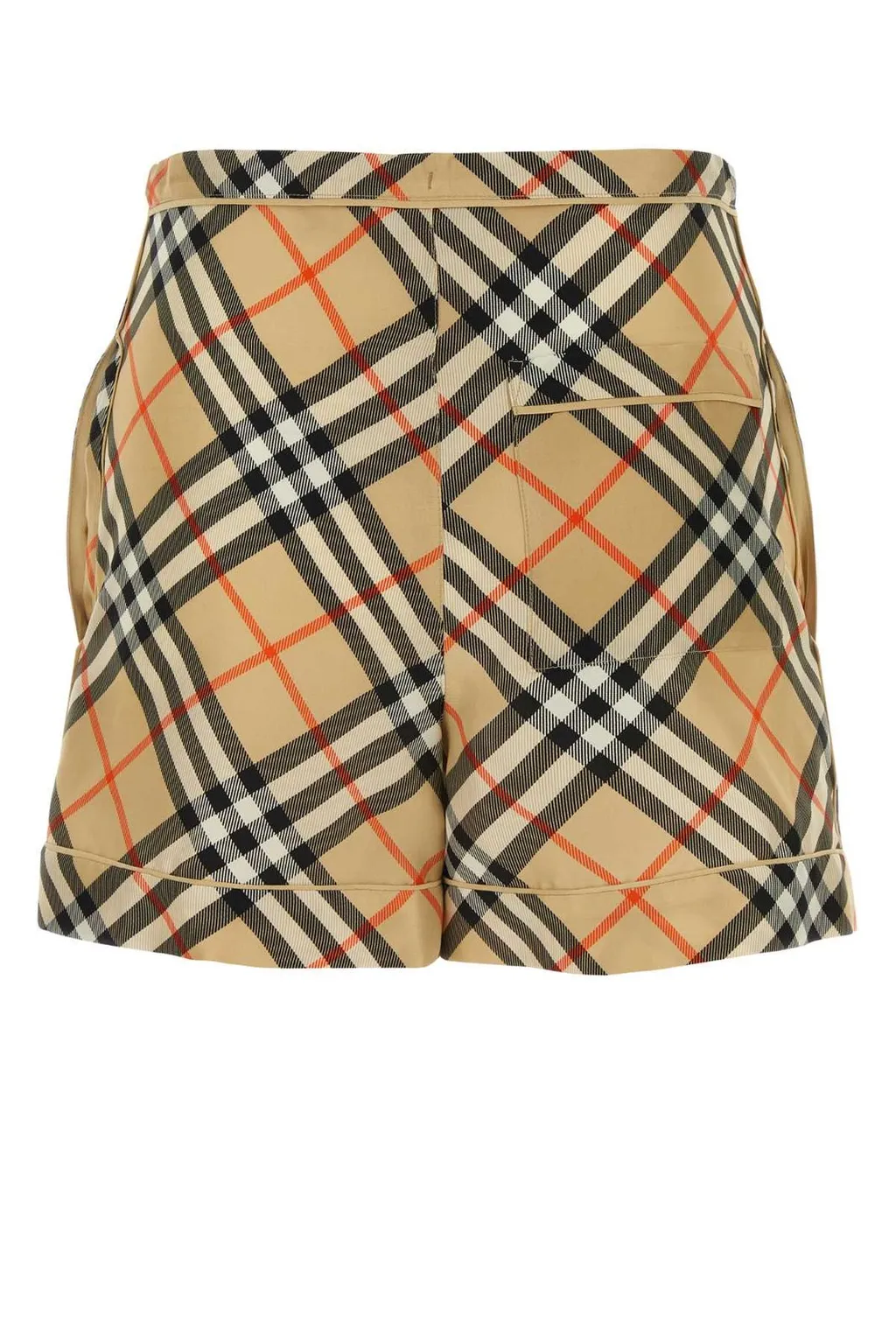 Check Printed Drawstring Shorts