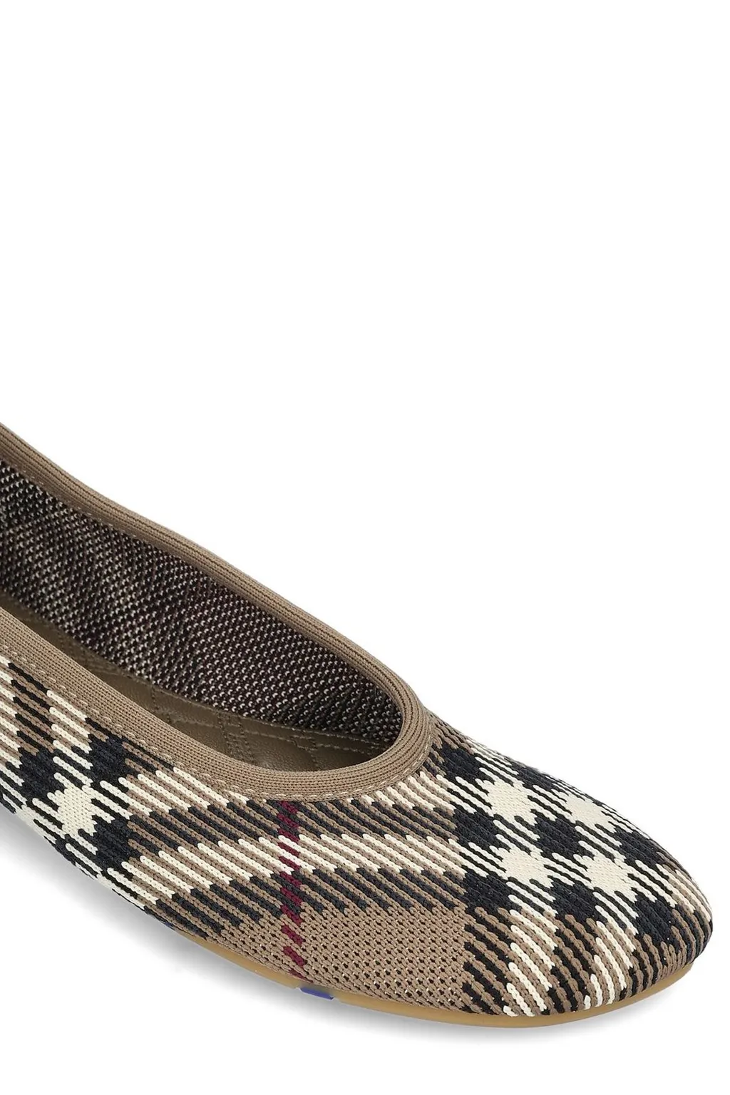 Checked Slip-On Flat Shoes