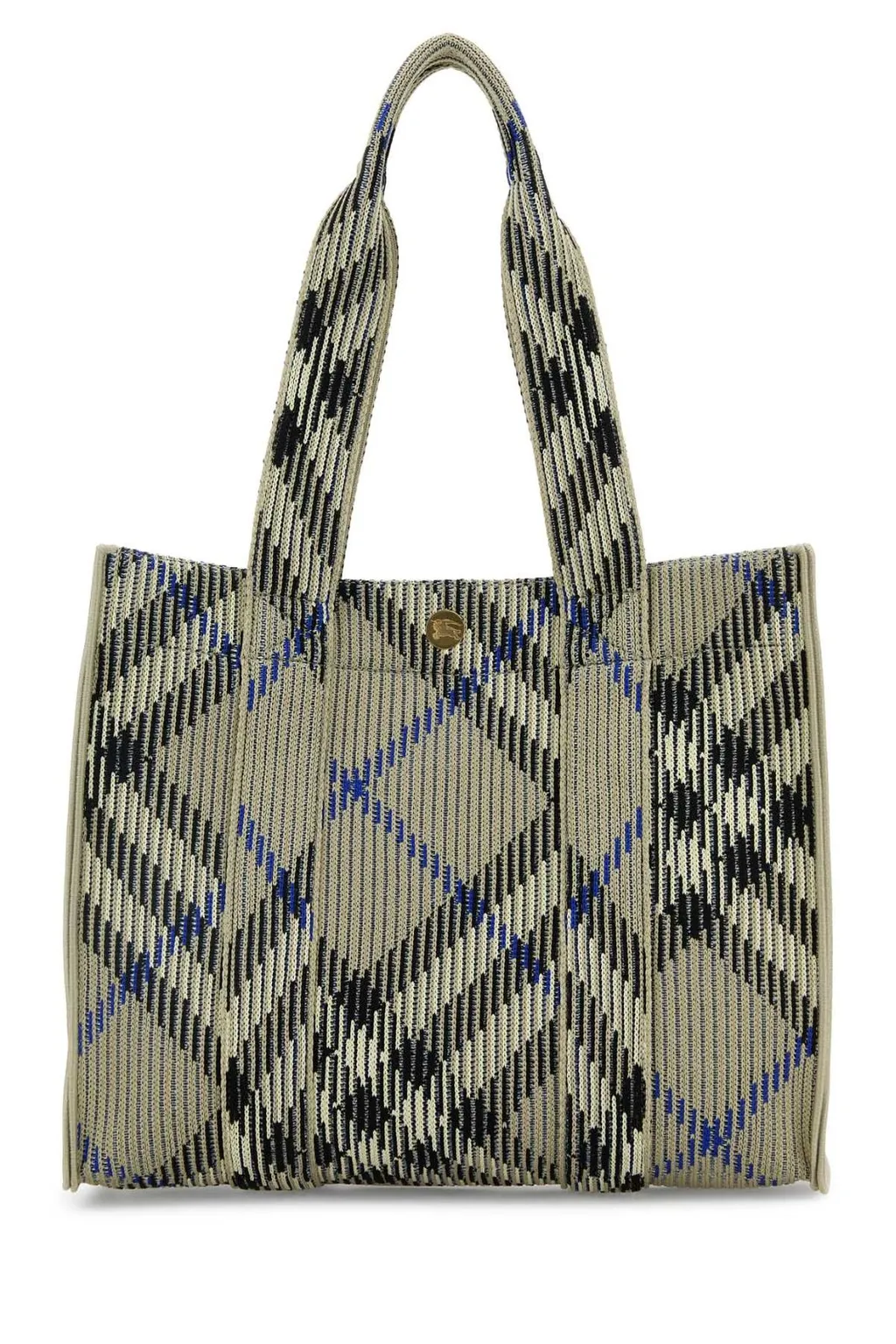 Small Check Knitted Tote Bag