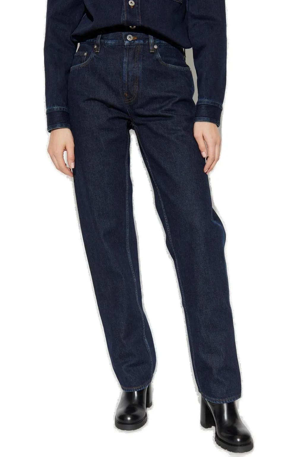 Logo Patch Straight-Leg Jeans
